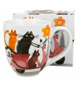 Hrnček Cats on scooter 1l porcelán