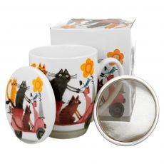 Hrnček byl. Cats on scooter 0,36l porcelán